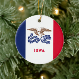 Ornamento De Cerâmica Bandeira do Estado de Iowa