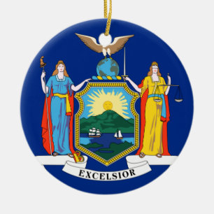 Ornamento De Cerâmica Bandeira do Estado de Nova Iorque