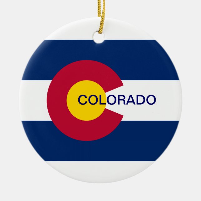Ornamento De Cerâmica Bandeira do Estado do Colorado (Frente)