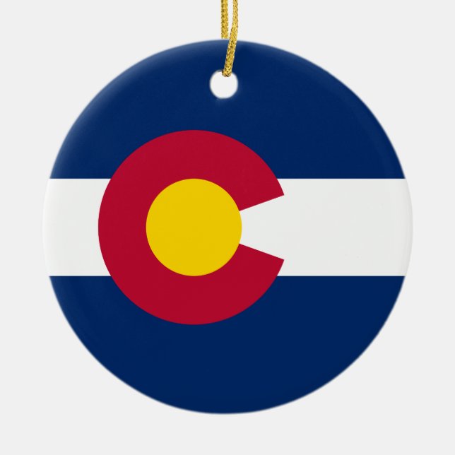 Ornamento De Cerâmica Bandeira do Estado do Colorado (Frente)