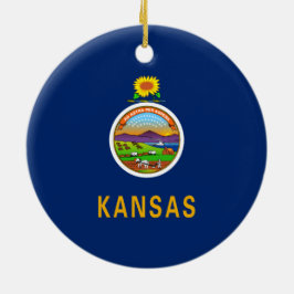 Ornamento De Cerâmica Bandeira do Estado do Kansas