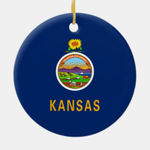 Ornamento De Cerâmica Bandeira do Estado do Kansas