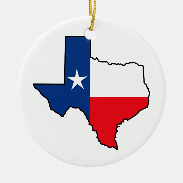 Ornamento De Cerâmica Bandeira do Estado do Texas (Frente)