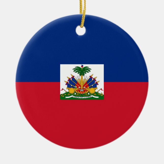 Ornamento De Cerâmica Bandeira do Haiti (Frente)