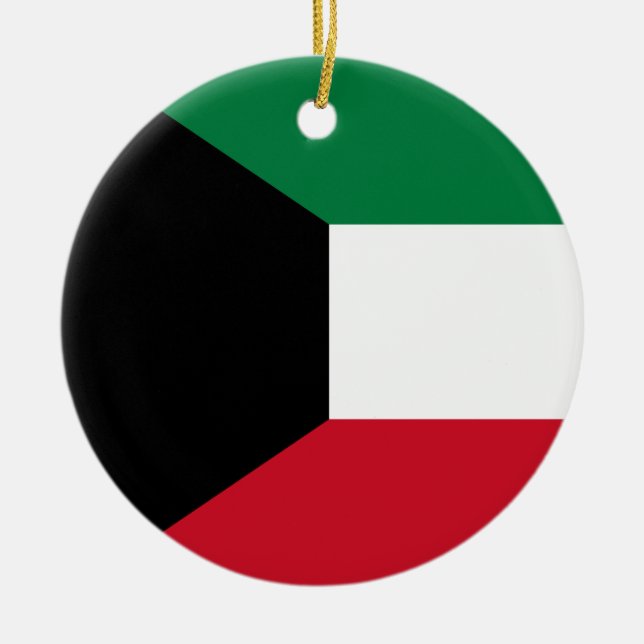 Ornamento De Cerâmica Bandeira do Kuwait (Frente)