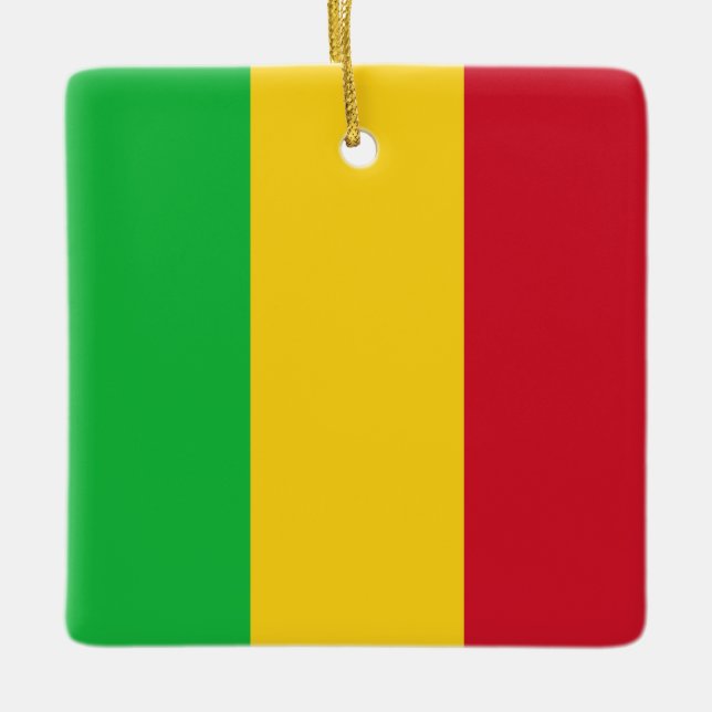Ornamento De Cerâmica Bandeira do Mali (Frente)