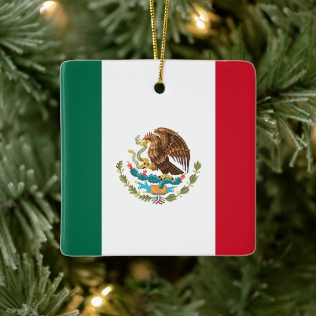 Ornamento De Cerâmica Bandeira do México (Árvore)