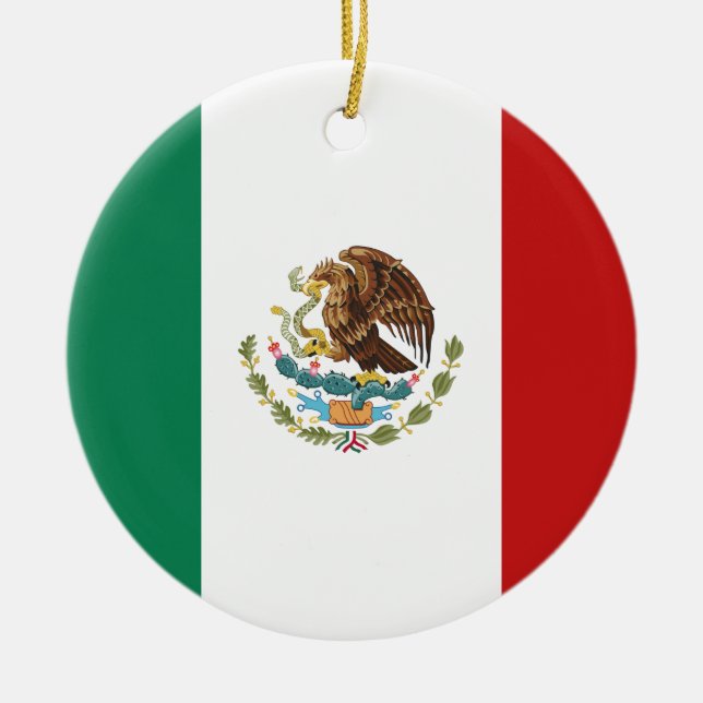 Ornamento De Cerâmica Bandeira do México (Frente)