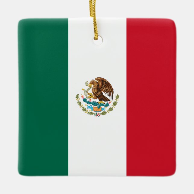 Ornamento De Cerâmica Bandeira do México (México) (Frente)