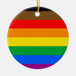 Ornamento De Cerâmica Bandeira do Orgulho Arco-íris de Filadélfia