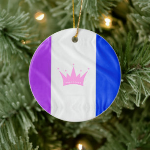 Ornamento De Cerâmica Bandeira do orgulho da cultura drag SlipperyJoe's