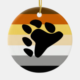 Ornamento De Cerâmica Bandeira do Orgulho do Urso com Pata