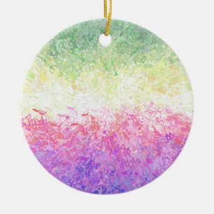 Ornamento De Cerâmica Bandeira do Orgulho Genderdoe Abstrata Boho Trippy
