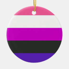 Ornamento De Cerâmica Bandeira do Orgulho Genderfluid