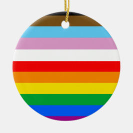 Ornamento De Cerâmica Bandeira do Orgulho Inclusiva LGBTQ+