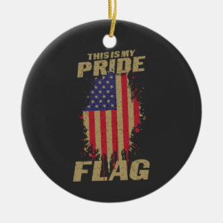 Ornamento De Cerâmica Bandeira do Orgulho Patriótico Americano em 4 de j