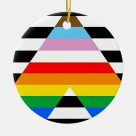 Ornamento De Cerâmica Bandeira do Orgulho Progresso Aliado