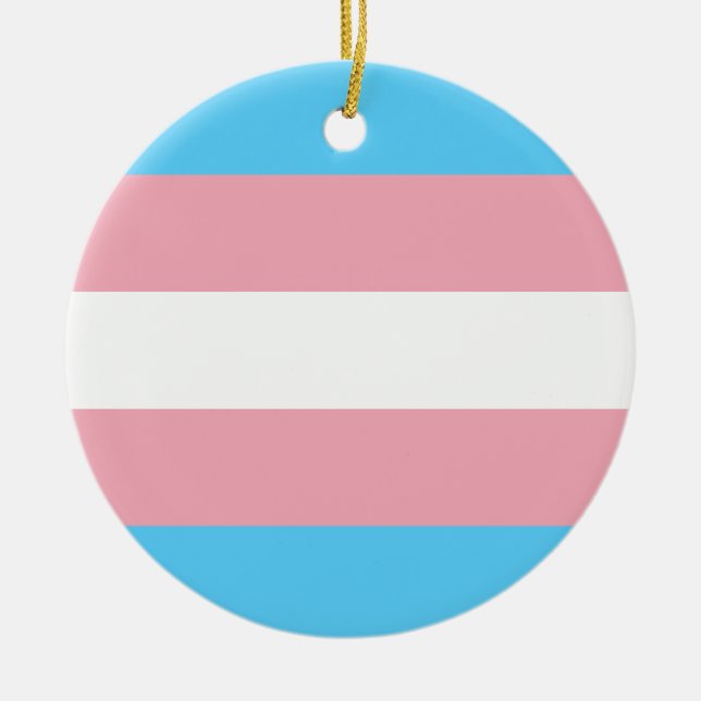 Ornamento De Cerâmica Bandeira do Orgulho Transgênero - LGBT Arco-Íris (Frente)