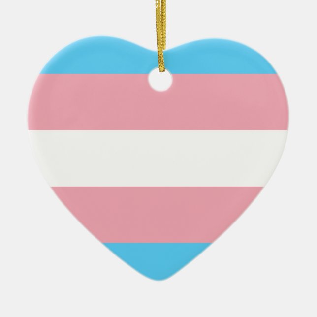 Ornamento De Cerâmica Bandeira do Orgulho Transgênero - LGBT Trans Rainb (Frente)