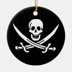 Ornamento De Cerâmica Bandeira do Pirata Jack Rackham