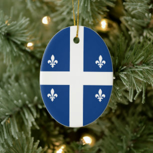 Ornamento De Cerâmica Bandeira do Québec, Canadá
