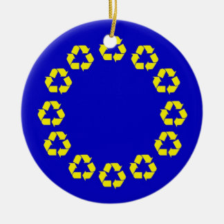 Ornamento De Cerâmica Bandeira do reciclagem da UE