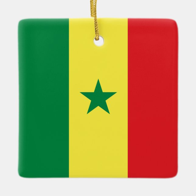Ornamento De Cerâmica Bandeira do Senegal (Senegal) (Frente)