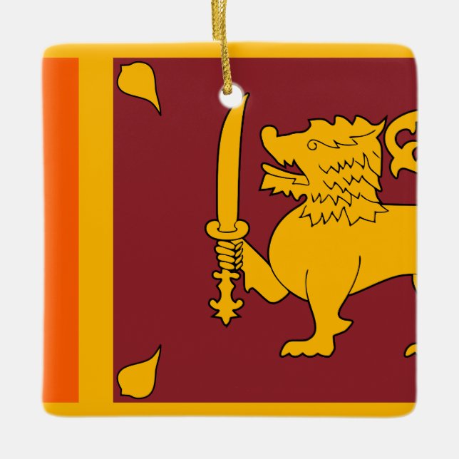 Ornamento De Cerâmica Bandeira do Sri Lanka (Frente)