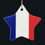 Ornamento De Cerâmica Bandeira do Tricolore Francês<br><div class="desc">A bandeira de França ou Drapeau de la France é uma bandeira tricolor com três bandas verticais de cor azul, branca e vermelha. É conhecido como o Tricolor francês ou simplesmente o Tricolor ou o Tricolor. No início da Revolução Francesa, a milícia de Paris, que teve um papel proeminente no...</div>