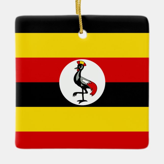 Ornamento De Cerâmica Bandeira do Uganda (Frente)