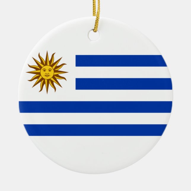 Ornamento De Cerâmica Bandeira do Uruguai (Frente)