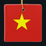Ornamento De Cerâmica Bandeira do Vietnã<br><div class="desc">Produtos de Sinalizador Mundial Personalizáveis - Sinta-se livre para adicionar seu próprio texto.</div>