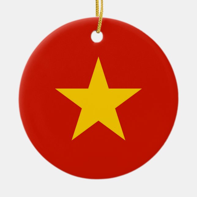 Ornamento De Cerâmica bandeira do Vietname (Frente)