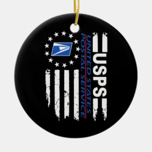 Ornamento De Cerâmica Bandeira dos serviços postais