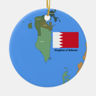 Ornamento De Cerâmica Bandeira e mapa do reino de Barém