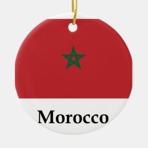 Ornamento De Cerâmica Bandeira e nome de Marrocos