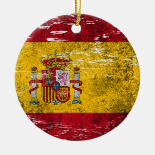 Ornamento De Cerâmica Bandeira espanhola arrastada e vestida