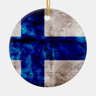 Ornamento De Cerâmica Bandeira finlandesa