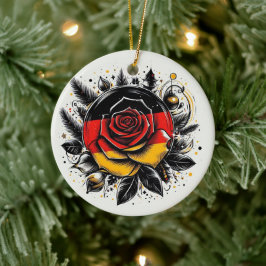 ORNAMENTO DE CERÂMICA BANDEIRA FLORAL ALEMÃ INSPIRADA