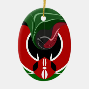 Ornamento De Cerâmica Bandeira Fluid Kenyan
