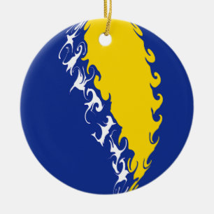Ornamento De Cerâmica Bandeira Gnarly de Bósnia - de Herzegovina