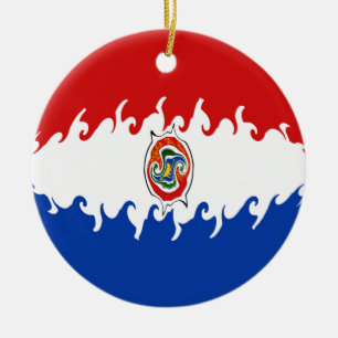 Ornamento De Cerâmica Bandeira Gnarly de Paraguai