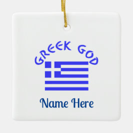 Ornamento De Cerâmica Bandeira Grega Deus Grego Personalizada