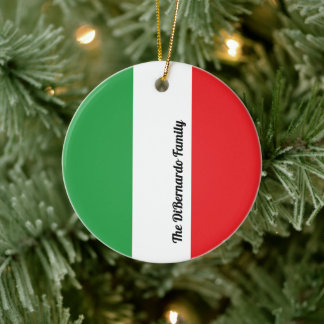 Ornamento De Cerâmica Bandeira italiana Personalizada