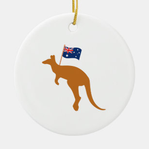 Ornamento De Cerâmica bandeira kangaroo australia