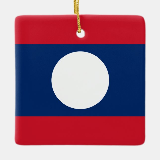 Ornamento De Cerâmica Bandeira Laos (Frente)