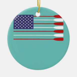 Ornamento De Cerâmica Bandeira legal Americana Removendo Oar Engraçado P