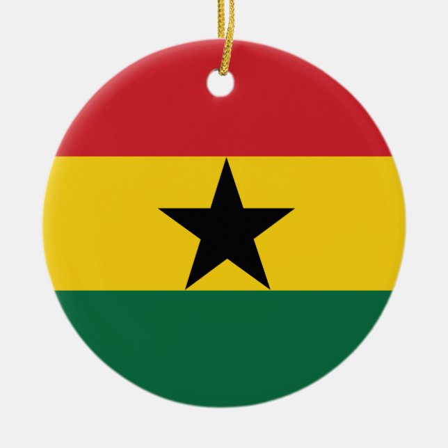 Ornamento De Cerâmica Bandeira lisa de Ghana (Frente)