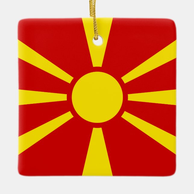 Ornamento De Cerâmica Bandeira Macedônia (Macedônia) (Frente)