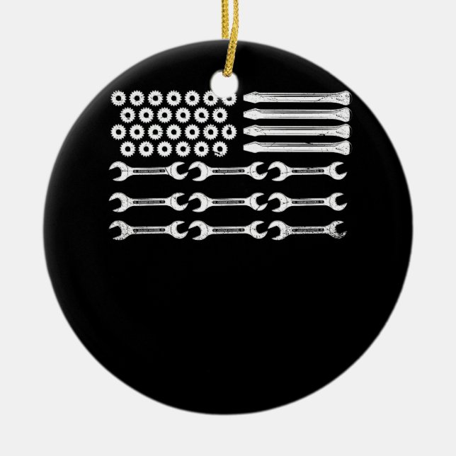 Ornamento De Cerâmica Bandeira Mecânica Mecânica Patriótica Independênci (Frente)